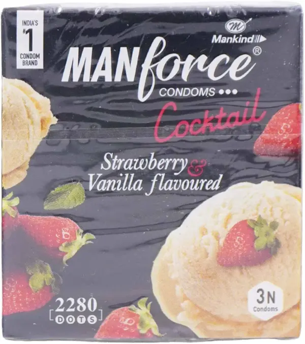 manforec Strawberry & vanila Flavoured Condoms